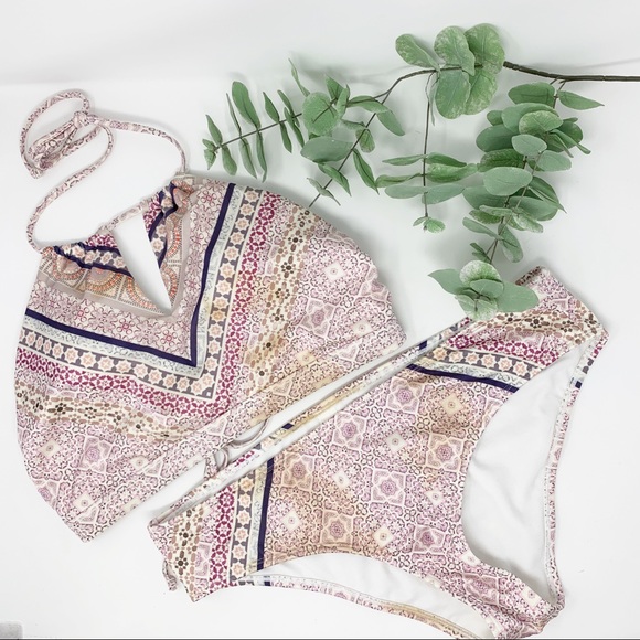 Athleta Other - Athleta Halter Boho Patterned Bikini